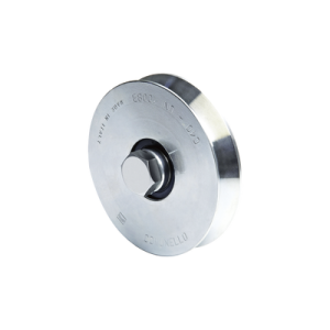 (300V-140) - Rueda con Ranura en V de 4" / Para puertas corredizas / Hasta 600 lb (270 Kg) / 1 Rodamiento / 1" de Ancho / Galvanizado