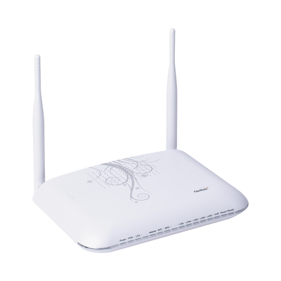 ONU GPON, WiFi 2.4 GHz, MIMO 2X2, 4 Puertos Gigabit Ethernet, conector SC/UPC