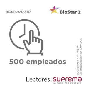 Licencia de Administración de Tiempo y Asistencia para 500 empleados / Uso con Biostar2