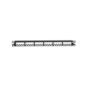 Panel de Parcheo Modular Mini-Com (Sin Conectores), Plano, Totalmente Blindado, de 24 puertos, 1UR