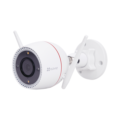 Bala IP 3 Megapíxel / Wi-Fi / Audio de Dos Vías / Visión Nocturna en Color / Sirena / Estrobo / Detección de movimiento / Notificación Push / Ranura Para Memoria / Uso en Exterior