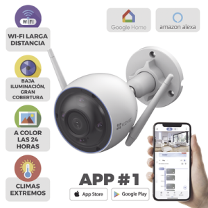 Cámara Doméstica WiFi / (3K) 5MP / Detección humana / Detección de Vehiculo / Sirena / Luz Parpadeante / Colores en Oscuridad / Micro SD / Alertas de Voz / Exterior / Audio bidireccional