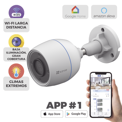 Bala WiFi / 3 Megapixel / Detección humana / Micrófono Integrado / Micro SD / Excelente Vision Nocturna B/N IR 30 Metros / Exterior / Incluye 2 Antenas