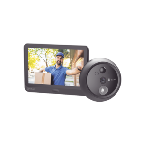 Videoportero Con Mirilla y Pantalla Wi-Fi de Batería Recargable / Para Instalarse en Puerta / Cámara 1080P / Sensor Infrarojo / Detección de Movimiento / Audio de Dos Vías / Uso en Interior