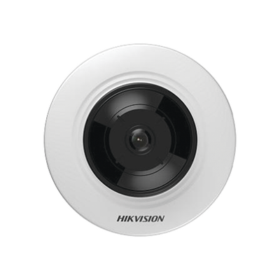 Mini Fisheye IP 5 Megapixel / Panorámica 180° / Microfono Integrado / 8 mts IR / Uso en Interior / PoE / Múltiples Vistas por iVMS-4200 / Alarmas I/O / Micro SD
