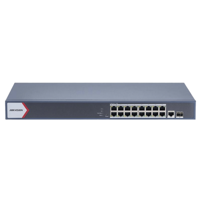 Switches De 16 Puertos PoE Gigabit y 2 Puertos De Fibra Óptica Gigabit. 16 Canales IP / Estándar IEEE 802.3at/af