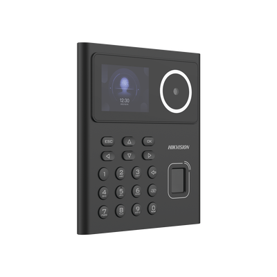 Terminal de Reconocimiento Facial con lector MIFARE / Stand Alone / Hasta 1.5 mts en lectura / Soporta P2P Hik-Connect / 500 Rostros / 1.000 Huellas / 1.000 Tarjetas / PIN / ISAPI-ISUP 5.0