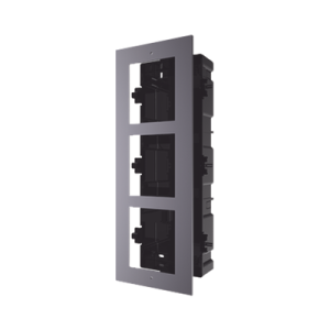 Base de 3 Espacios para EMPOTRAR M贸dulos de Videoporteros Hikvision