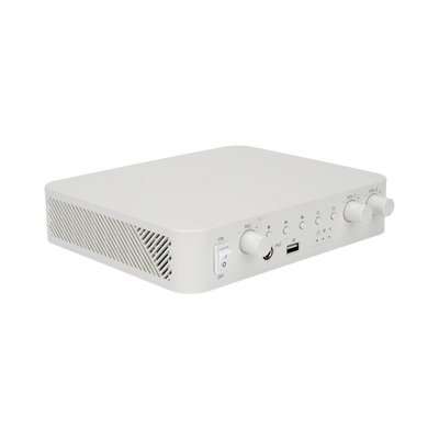 Amplificador / 2 Canales / 60W / Bluetooth / Entrada y Salida RCA / USB / 1 Entrada Micrófono / 24VCD