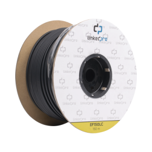 Carrete de Fibra 脫ptica Monomodo con conectores LC-LC Duplex, Reforzada con Kevlar, de 150 metros