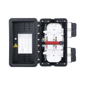 Cierre de Empalme Caja de Distribución de Fibra Óptica, Hasta 96 Empalmes, Exterior IP65, Color Negro