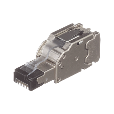 Plug RJ45 Blindado, Instalación Recta, Terminación en Campo Certificable, Compatible con Cat5e, Cat6 y Cat6A, Color Plata, Paquete de 10 Piezas, Incluye herramienta.
