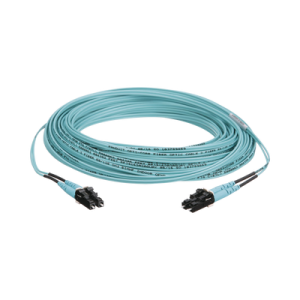 Jumper de Fibra Óptica OM3, 2 Fibras, 1.6 mm, Chaqueta OFNR, LC Dúplex a LC Dúplex, 10 Metros