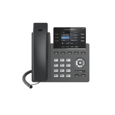 Teléfono IP Grado Operador, 3 líneas SIP con 6 cuentas, puertos Gigabit,PoE, pantalla a color 2.4", codec Opus, IPV4/IPV6 con gestión en la nube GDMS