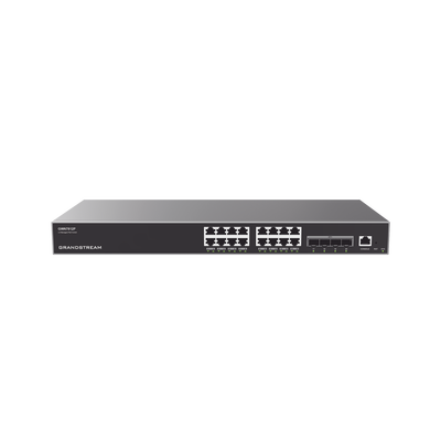 Switch Capa 3 Gigabit PoE+ Administrable / 16 puertos 10/100/1000 Mbps + 4 Puertos SFP+ 10G Uplink / Hasta 240W / Compatible con GWN Cloud.