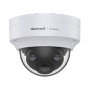Mini Domo IP 5 Megapíxeles / Lente 2.8 mm / 40 mts IR / NDAA / ONVIF / Exterior IP67 / Antivandálica IK10 / IA (Filtro de Humanos y Vehiculos) / Conteo de Personas / Merodeo / H.265 / PoE / Alarmas I/O / Serie 35 / Honeywell Security