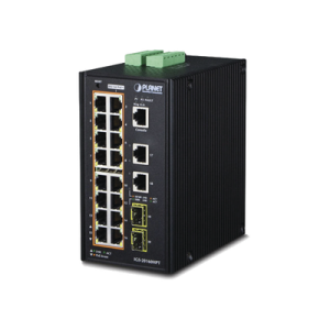 Switch Industrial Administrable 16 puertos 10/100/1000 T 802.3at PoE + 2 Puertos 10/100/1000 T + 2 puertos 100/1000 X SFP