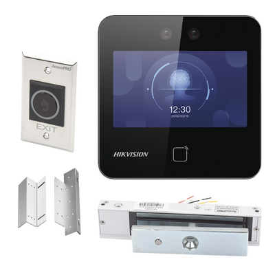 KIT INCLUYE BIOMETRICO AUTONOMO DS-K1T343M-WX / ELECTROIMAN MAG350S Y BOTON DE SALIDA ACCESSK1