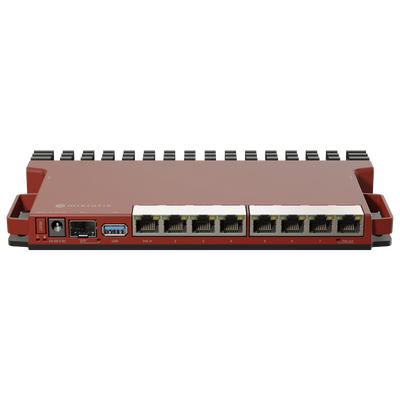 Router Board, 8 Puertos Gigabit + 1 puerto PoE-Out Pasivo, 1 Puerto SFP, Licencia Nivel 5 y montaje en Rack