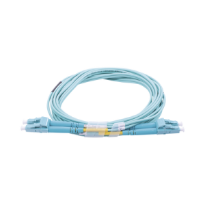 Jumper de Fibra Óptica Multimodo OM3 50/125 LC-LC OFNR (Riser), 2.0 mm, Dúplex, Aqua, 3 metros