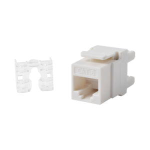 Módulo Jack Keystone Cat6 con terminación 110 (Punchdown) ángulo 180 º Color Blanco