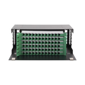 Distribuidor de Fibra Óptica con bandejas deslizables, vacío, 19in, acepta 72 adaptadores "LC Duplex" o "LC Simplex" o 72 "SC" Simplex, 4U