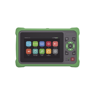 OTDR Touch para Pruebas en los Enlaces de Fibra Óptica / Longitudes de onda 1310nm y 1550nm / Incluye Función VFL / Incluye Función OPM / Incluye Función de Mapeo de cables de Red RJ45 / Recargable