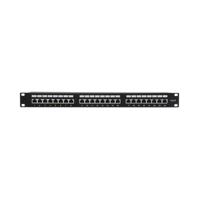 Panel de parcheo de impacto (110) Blindado (STP) de 24 puertos Cat6, 19in