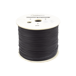 Carrete de Fibra Óptica Aérea redonda (Figura 0) G.657A2 tipo Drop, Monomodo, 1 hilo, forro de 3 mm, Span 80m, Rollo de 1Km
