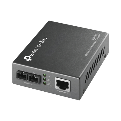 Convertidor Multimedia Mono-modo, 1 puerto RJ45 1000 Mbps, conector de fibra SC, hasta 15 Km