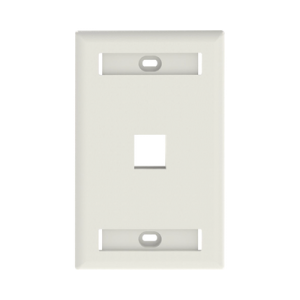 Placa de Pared Vertical, Salida Para 1 Puerto Keystone, Con Espacios Para Etiquetas, Color Blanco Mate