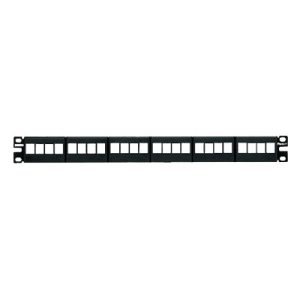 Panel de Parcheo Modular Keystone (Sin Conectores), de 24 Puertos, Identificación con Etiqueta Adhesiva, 1UR