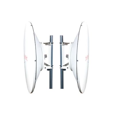 Kit de 2 Antenas de parabola profunda, blindada, con supresión al ruido de 4 ft, 5.9-7.2 GHz, Ganancia 36 dBi con SLANT de 45 ° y 90 °, ideal para hasta 80 km, Conectores N-hembra, montaje con alineación milimétrica.