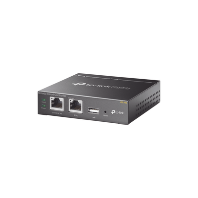 Controlador Omada Cloud para gestionar hasta 100 equipos Omada desde la nube, hotspot, alertas a correo, monitoreo RF, actualizaciones masivas, 2 puertos 10/100 Mbps, 802.3af/at.