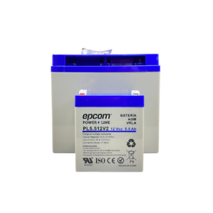 Batería 12 Vcc / 5.5 Ah / UL / Tecnología AGM-VRLA / Para uso en equipo electrónico, Alarmas de Intrusión / Incendio/ Control de acceso / Video Vigilancia / Terminales F1 ( Incluye adaptador para terminal F2 ) .