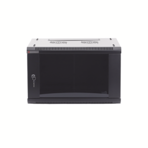 Gabinete PRECISION, Con Puerta de Cristal Templado, de 19in, 6UR, 450mm de Profundidad, Color Negro