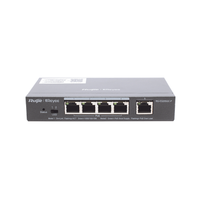 Switch PoE Inteligente Administrable en la Nube de 5 Puertos Gigabit, 4 PoE+, 54W.