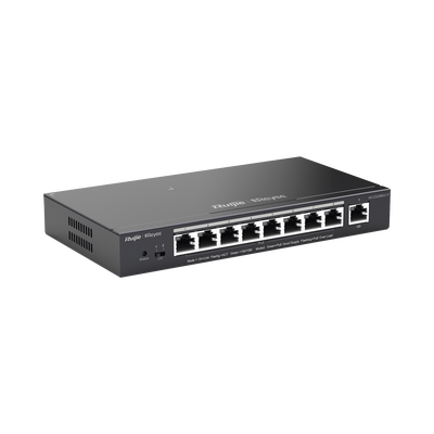Switch PoE gigabit inteligente con 9 puertos gigabit, 8 puertos PoE+ hasta 120W, reconocimiento de cámaras IP, valor único para redes CCTV, gestionable en la nube