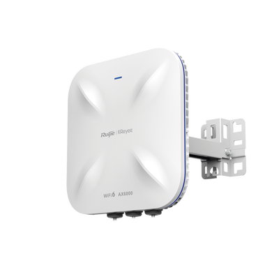 Punto de acceso Wi-Fi 6 para exterior 360°, IP 68, doble banda 4x4, 5.95 Gbps, puerto SFP de 2.5GE ideal para fibra óptica, hasta 512 usuarios, protección hasta 4 kV y protección contra erosión eólica, compatible con