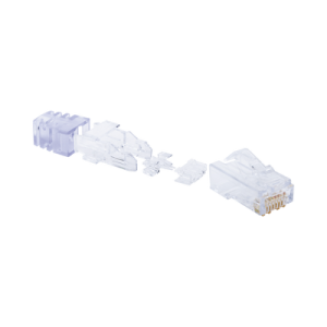 Plug RJ45 Cat6, Para Cable UTP de Calibre 23-24 AWG, Chapado en Oro de 50 micras.