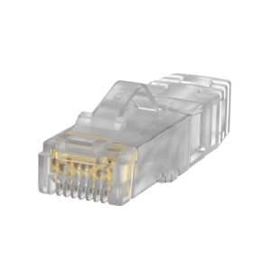 Plug RJ45 Cat6A, Para Cable UTP de Calibre 23-24 AWG, Chapado en Oro de 50 micras.