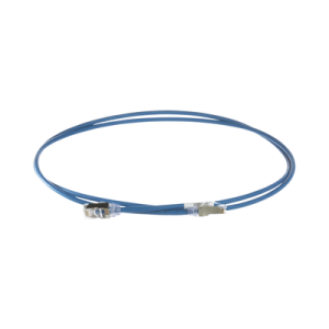 Patch Cord Cat6A, Diametro Reducido 28 AWG, Blindado S/FTP, CM/LS0H, 1m, Color Azul