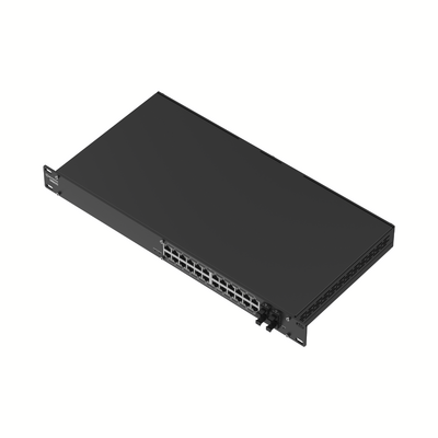 Switch Industrial Gestionado L2+, 24 Puertos Gigabit PoE+, 4 Puertos SFP, 300W PoE Budget, Rack 19", IP30, TSWOS