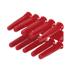 Taquete de 1/4 pl谩stico paquete de 100 piezas para fijar objetos con tornillo en muros y techos de concreto o superficies s贸lidas, compatible con tornillo TH10X de 10 x 1 1/2" (1103-03100)