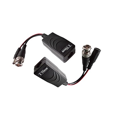 Kit de transceptores activos TURBO HD. Convierte 36/24 Vcd a 12 Vcd regulados, a través de cable UTP Cat5e / 6. Transmision de 200 m en 3K