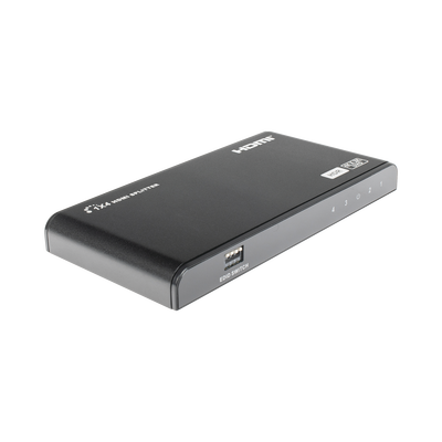 Divisor (Splitter) HDMI 4K de 1 Entrada a 4 Salidas (Simultaneas) / Soporta 4K×2K / Soporta 4 equipos con conexión en Cascada / Ajuste de resoluciones EDID / HDR / HDMI 2.0 / HDCP 2.2 / Permite mezclar pantallas en 4K y 1080P
