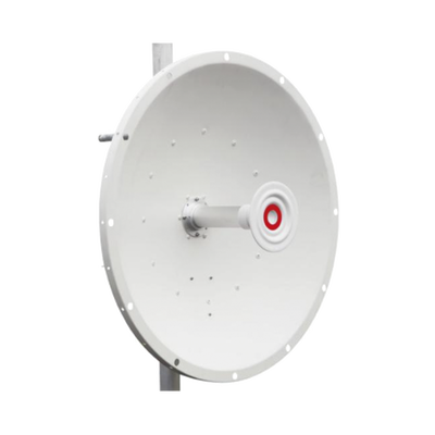 Antena direccional de 2ft, 5.9 a 7.1 GHz, Ganancia 30 dBi, Conectores RP SMA (sma hembra inverso), Polarización doble, incluye montaje para torre o mástil