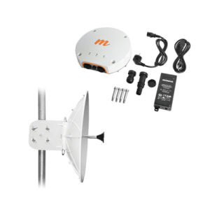 Radio Backhaul PTP de alto rendimiento, MIMO 4x4:4ac, IP67, 10.0–11.7 GHz, hasta 1.5 Gbps, conectorizado con antena de 34 dBi y alcance de hasta 40 km.