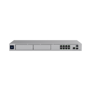 UniFi OS Console: Dream Machine PRO MAX. Administra hasta 200 dispositivos UniFi / 1 WAN GB 2.5G & 1 WAN SFP+ 10G / 1 LAN SFP+ 10G & 1 WAN SFP+ 10G / 128 GB SSD integrados, 2 bahías HDD, pantalla táctil 1.3"