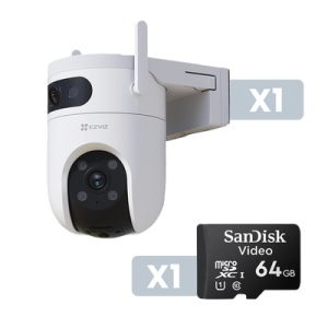 K Cámara IP Dual 1 Lente Fijo 1 Lente PT Exterior 3K / Wi-Fi / Auto Seguimeinto / Audio de Dos Vías / Notificación Push / Color Night Visión / Incluye Montaje para pard / Incluye Memoria Micro SD 64 GB